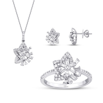 0.94 Karat Pırlanta Baget Yıldız Set