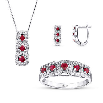 1.50 Karat Pırlanta Yakut Set