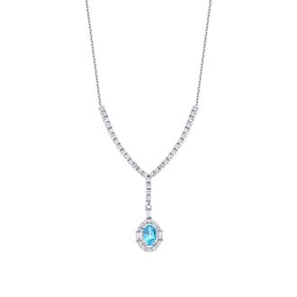 3.12 Karat Pırlanta Bagetli Oval Blue Topaz Set - 2