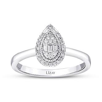 1.03 Karat Pırlanta Bagetli Damla Set - 2