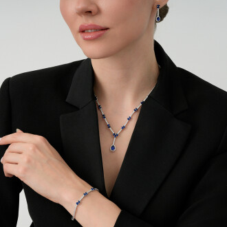 12.91 Karat Pırlanta Safir Set - 5