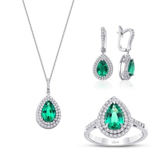 5.25 Karat Pırlanta Green Quartz Set