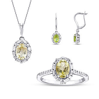 3.81 Karat Pırlanta Renkli Taşlı Set