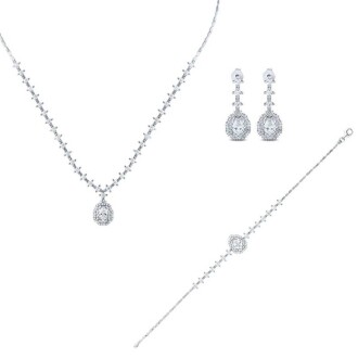 Altın Damla Taşlı Düğün Seti