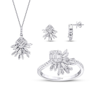 1.28 Karat Pırlanta Baget Set