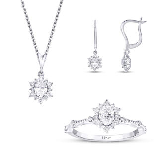 1.83 Karat Pırlanta Oval Set