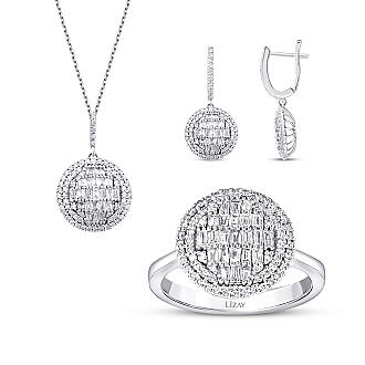 2.13 Karat Pırlanta Baget Taşlı Set