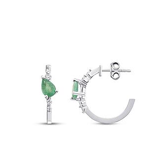 1.94 Karat Pırlanta Damla Zümrüt Set - 4