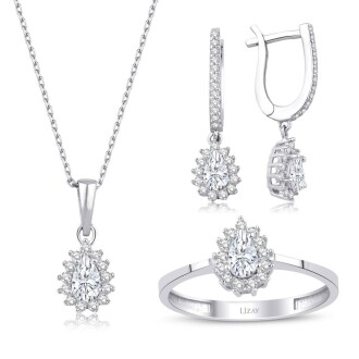 Altın Damla Taşlı Mini Set