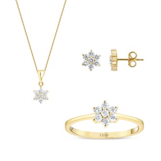 0.97 Karat Pırlanta Çiçek Set