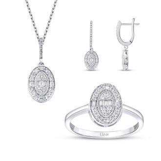 0.91 Karat Pırlanta Baget Set