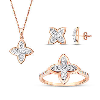 0.64 Karat Pırlanta Çiçek Set