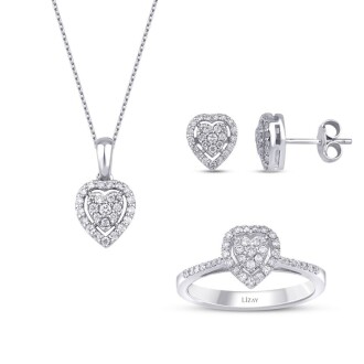 0.67 Karat Pırlanta Kalp Set