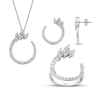 2.10 Karat Pırlanta Yuvarlak Detaylı Set