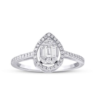 0.85 Karat Pırlanta Damla Baget Set - 3