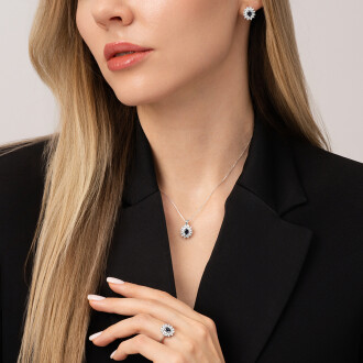 1.73 Karat Pırlanta Safir Set - 5
