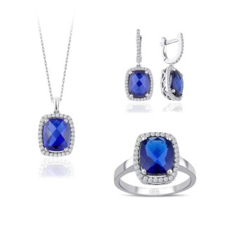 8.56 Karat Pırlanta Safir Set