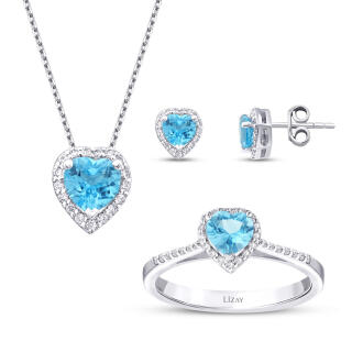 2.56 Karat Pırlanta Blue Topaz Set