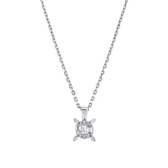 0.34 Karat Pırlanta Baget Tektaş Mini Set - 2