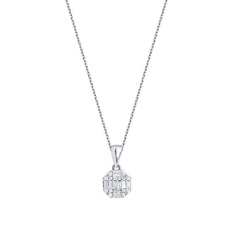 0.87 Karat Pırlanta Baget Yuvarlak Set - 2