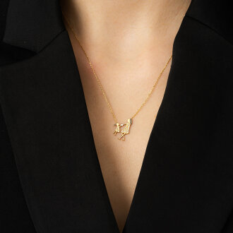 Altın Anne ve Kız Taşlı Kolye - 3