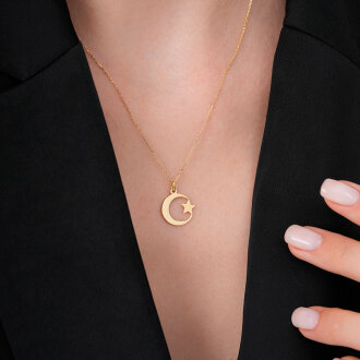 Altın Ay Yıldız Kolye - 3