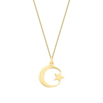 Altın Ay Yıldız Kolye - 2
