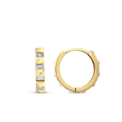  Altın Baget Taşlı Halka Küpe - 1