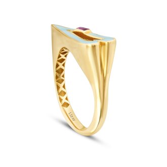 Altın Baget Taşlı Kalp Yüzük - 2