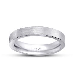 Altın Beyaz Düz Alyans 