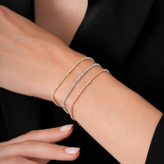 Altın Beyaz Top Bileklik - 4