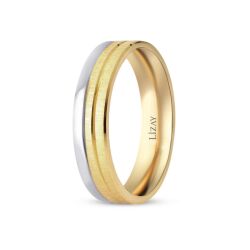 Altın Çift Renk Modern Alyans - 2