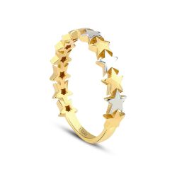 Altın Çift Renk Yıldız Yüzük - 2