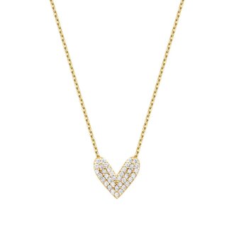 Altın Çift Taraflı Kalp Kolye - 2