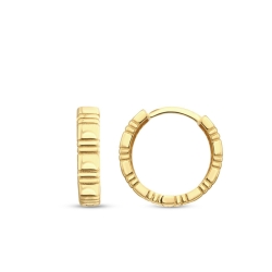 Altın Çizgi Desenli Halka Küpe - 1