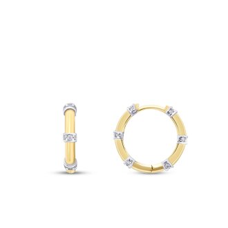 Altın Çok Taşlı Halka Küpe - 1