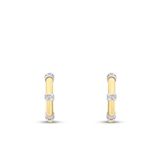 Altın Çok Taşlı Halka Küpe - 2