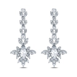 Altın Damla Taşlı Küpe 