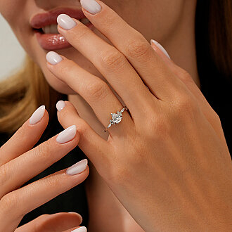 Altın Damla Taşlı Tektaş Yüzük - 3
