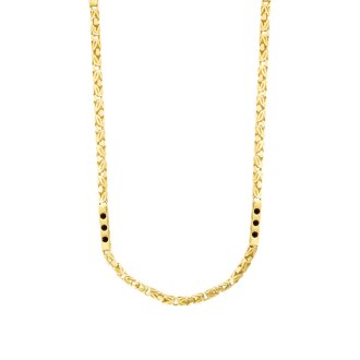 Altın Erkek Siyah Motifli Kral Zincir - 2