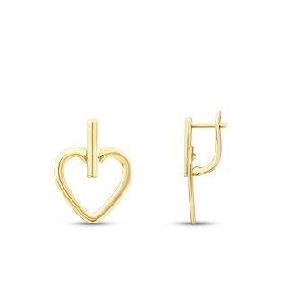 Altın Kalp Şekilli Küpe - 1