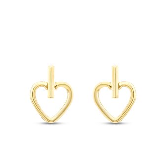 Altın Kalp Şekilli Küpe - 2