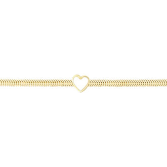 Altın Kalpli Balık Sırtı Zincir Mineli Bileklik - 2