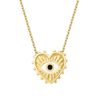 Altın Kalpli Göz Kolye - 2