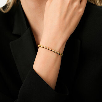 Altın Kızıl Kahve Mineli Taşlı Bileklik - 3