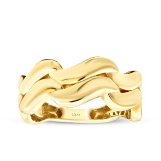 Altın Kıvrımlı Trend Yüzük - 1