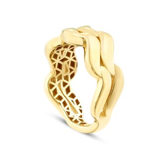 Altın Kıvrımlı Trend Yüzük - 2
