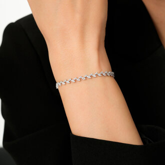 Altın Klipsli Taşlı Bileklik - 5