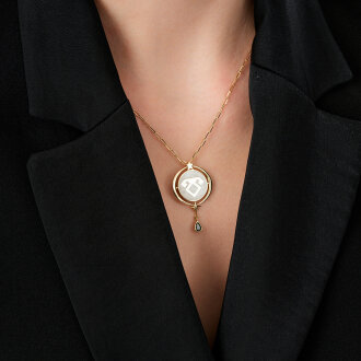 Altın Koçboynuzu Mineli Trend Kolye - 3