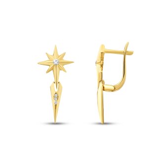 Altın Kuzey Yıldızı Küpe - 1